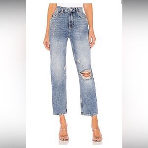 NWT Free People Dakota Straight Leg Jean in Indigo Blue